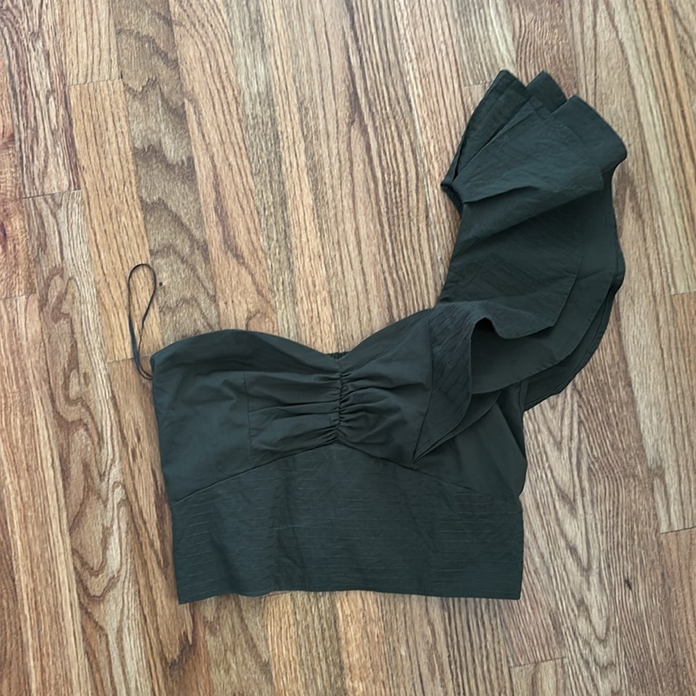 One-Shoulder Ruffle Crop Top - Picture 3 of 3